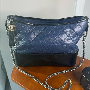 Auth CHANEL Gabrielle Hobo Quilted Navy and Black Preloved AFTERMARKET STRAP